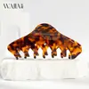 Nova Coleção de Presilhas e Tiaras Acetato Wjia Cor Tartaruga Marrom Escuro, Presilha Dourada para Mulheres, Acessório para Coque