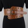 Cinto Largo Vintage Feminino Selo de Cintura Decorativo Combinando Saia Casaco Terno Preto Marrom Outono e Inverno Cinto com Senso de Alta Qualidade