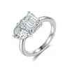 Anillo de Plata S925 con Forma Irregular Transfronterizo, Diamante Moissanita, para Mujer, 3 Quilates, Venta Caliente en Comercio Electrónico, Diseño de Azucarero Pequeño, Envío Rápido Transfronterizo
