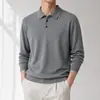 Suéter de punto para hombre con cuello alto, de otoño e invierno, manga larga, color liso simple, estilo old money, ropa casual de negocios para hombre