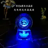 Navidad Halloween Venta Directa de Fábrica Bola de Cristal Luz Nocturna Talla 3D en el Interior Luz de Ambiente Adornos de Cristal Manualidades