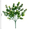 Cachos de Plantas Artificiais Verdes Transfronteiriços, Arranjos de Flores de Planta Grama de Milão, Flores Artificiais para Interior, Enfeites Decorativos de Flores Artificiais Atacado