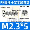 Parafuso autoatarraxante de aço inoxidável 304 cabeça redonda PB cauda chata cruzada parafuso autoatarraxante cabeça chata M2/M2.3/M3/M4/M5
