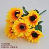 Suministro directo de fábrica accesorios decorativos para fondo de boda Yiwu flor artificial girasol 7 girasoles pequeños Margarita flor artificial