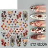 Pegatinas de relieve para manicura cross-border FULL BEAUTY, con diseños florales blancos vintage, lunares y pétalos marrones