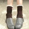 Novas Meias Femininas para Outono e Inverno, Forradas com Lã e Espessadas para Aquecimento, Polainas com Fio Vazado, Acabamento em Renda e Coberturas de Bota em Tricô Torcido