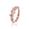 Anillo de Princesa Original de Marca Compartida para Mujer Plata Esterlina S925 Nicho Verano Joyería de Alta Gama Oro Rosa Anillo Abierto Bestie