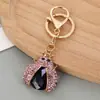 Chaveiro Joaninha Besouro Cravejado de Diamantes Transfronteiriço, Pingente de Bolsa Fofo e Criativo, Ornamento para Chaveiro de Carro