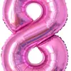 Balões de Filme de Alumínio de 40 polegadas Embalados Individualmente Versão Americana Número Grande Decoração de Festa de Aniversário Ouro Rosa Folha de Alumínio Atacado Transfronteiriço