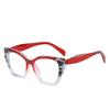Nuevos lentes lisos ojo de gato europeos y americanos para mujer, poligonales, con costuras, color de contraste, montura grande, anti luz azul, montura moderna