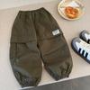 Overol Western para Niños con Piezas para los Pies 2025 Nueva Llegada de Primavera Estilo Coreano Pantalones Sueltos de Moda para Niños Pequeños y Medianos en Primavera y Otoño
