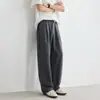 2026 Pantalones Casuales de Tencel Lyocell para Hombre Verano Nuevos Sueltos de Pierna Ancha Rectos Pantalones para Exteriores Gris