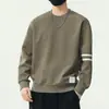 Envio Internacional Disponível para Moletom de Gola Redonda Novo Outono/Inverno 2025, Camisa Base Sólida Colorida Fashion e Versátil para Homens