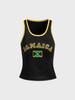 Verão Cruzado Nova Estampa de Letras Bordada Tops Femininos Slim Fit Camiseta Solta Conjunto de Shorts e Biquíni