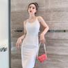 Vestido Elegante Estilo Socialite 2026 Estilo Francês com Bordado Pesado, Vestido Regata Sexy Sem Mangas 5032