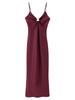 Ropa de Mujer Europea y Americana Retro Francés Textura Satén de Seda Diseño Calado Ajustado Vestido Largo Slip 2025 Primavera Nuevo