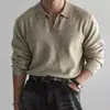 Camisa Polo Cuello de Solapa Suéter de Punto para Hombre Cuello en V Suéter de Negocios de Lujo Ligero Comercio Exterior Venta al por Mayor Transfronteriza Ropa de Abrigo Otoño e Invierno