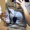 Collar Largo de Cuero de Corea del Sur Accesorios Colgantes para Bolsos Ins Collar para Mujer Succión Magnética Portátil Bolsa para Gafas Diseño de Nicho
