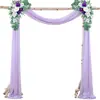 Decorações de Casamento Populares de Gaze Transfronteiriça para Arcos de Gramado ao Ar Livre, Cortinas de Arranjo de Casamento, Cortinas de Chiffon com Pérolas