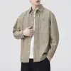 Roupas Masculinas Fengshe / Nova Primavera e Outono Roupa de Trabalho Retrô Japonesa Camisa Masculina Solta Casual Listrada Camisa Estilo Americano