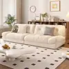 Sofá Nube Apartamento Pequeño Nuevo Moderno Sencillo Estilo Crema Sofá de Tela Fila Recta Doble Tres Plazas Perezoso Sala de Estar