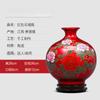 Jingdezhen Cerámica Florero Adornos Rojo Chino Arreglo Floral Decoraciones Artesanales Botella de Porcelana para Sala de Estar Hogar Chino