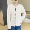 Cárdigan de botones retro dulce y colorido transfronterizo para mujer, suéter corto de punto de color caramelo para otoño e invierno, holgado y ligero fabricante