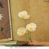Flor de Papoula Grande Simulada Única 3 Cabeças Flor Artificial Vaso Arranjo de Flores Decoração de Entrada Decoração de Casa Casamento Atacado