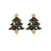 Brincos da Nova Série de Natal Europeia e Americana Moda Design Criativo Gotejamento de Óleo Diamante Árvore de Natal Alce Floco de Neve Brincos