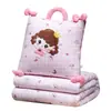 Almohada y manta a cuadros dos en uno para siestas en la oficina, cojín para la sala de estar y cojín para el coche