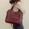 2026 Nova Bolsa de Ombro para Exportação Transfronteiriça Bolsa Tote de Couro Macio Retrô Bolsa de Ombro Transversal da Moda para o Dia a Dia