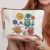 Bolsa cosmética con estampado en inglés para el Día del Maestro Transfronterizo, para guardar a mano, perezosa, portátil, bolsa de viaje, neceser