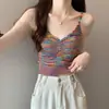 Camisola com Bojo 2026 Novo Estilo Sem Mangas Malha Fina Design Tamanho Grande Sexy Feminino
