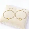 Pulsera de Acero Inoxidable Chapada en Oro de 18K con Cadena, Corazón Hueco, para Pareja, Popular Transfronteriza Europea y Americana, Simple y Versátil