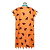 Disfraz de Cosplay de Fred en Stock, el Atuendo Naranja con Manchas de Los Picapiedra, Disfraz de Role-Playing para Convención de Halloween