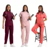 Tops de Uniforme para Enfermeras en Stock, Uniformes para Personal Médico, Ropa de Trabajo para Salón de Belleza, Centro de Maternidad, Doctores, Tops de Uniforme Quirúrgico de Manga Corta