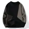 Venta caliente transfronteriza, artículo popular en stock, nuevo suéter de punto patchwork multicolor para otoño e invierno, suéter básico, tejido