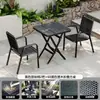 Mesa plegable, mesa y sillas de exterior, uso en patio y hogar, mesa cuadrada pequeña simple para poner puestos, mesa redonda portátil, mesa y sillas de comedor, juego de ocio