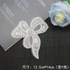 Parche Bordado de Mariposa con Lazo, Lentejuelas, Perlas y Malla para Falda, Accesorio para el Cabello, Accesorios de Ropa, Parche Bordado Decorativo