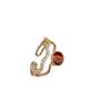 Anillo ópalo corte retro francés para mujer, moda personalidad, circón doble capa nicho alta sensación, anillo abierto para dedo índice