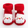 Meias de Outono e Inverno para Bebê, Meias Antiderrapantes para Recém-Nascido com Bolinhas, Meias de Chão Vermelhas para Bebê de Um Mês, Espessas e Quentes