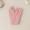 Calcetines para niños, estilo primavera y otoño, calcetines de tubo largo, estilo coreano, con lazo, de princesa, estilo escolar, para niñas, calcetines altos hasta la rodilla