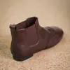 2026 Botas de Cano Curto Clássicas Versáteis Botas de Cano Curto Chelsea Retrô Femininas Outono Inverno Novo Estilo Solado Macio Bico Redondo Salto Baixo Botas Martin