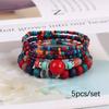 Pulsera de Joyería de Cuentas de Semilla Elástica Multicolor Estilo Étnico Bohemio para Mujer, Venta Directa del Fabricante, Nicho de Lujo Ligero
