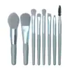 Set de 8 Brochas de Maquillaje Macaron, Set Completo de Brochas para Sombra de Ojos y Rubor, Herramientas de Belleza, Set de Brochas de Maquillaje Transfronterizo