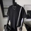 Camiseta de Manga Corta con Diseño de Abertura con Cremallera para Hombre Ins Verano Talla Grande Moda Personas con Sobrepeso Holgada Guapo Top de Media Manga