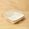 Caixa Quadrada de Papel Kraft Descartável com Cartolina Branca Caixa Retangular Espessada para Levar Caixa de Embalagem para Almoço Assar Bolo Salada Fast Food