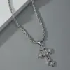 Venta Caliente Transfronteriza Europea y Americana Nuevo Collar con Colgante de Cruz Cadena de Clavícula de Diamante Estilo Lujo Ligero Diseño de Nicho para Mujeres Hombres