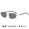 2026 Nuevas Gafas de Sol Poligonales Sin Marco con Borde Cortado Gafas de Sol Ins de Celebridad Europeas y Americanas Gafas de Sol de Moda y Únicas