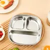 Lonchera de Acero Inoxidable 304, Plato Dividido para Niños y Niños Pequeños, Charola de Comida con Compartimentos de Dibujos Animados, Lonchera Estudiantil